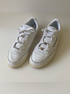 Reebok White Sneakers with Metal Details